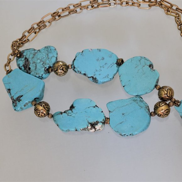 PATRICIA NASH Turquoise Compass Pendant Necklace. - Picture 8 of 12